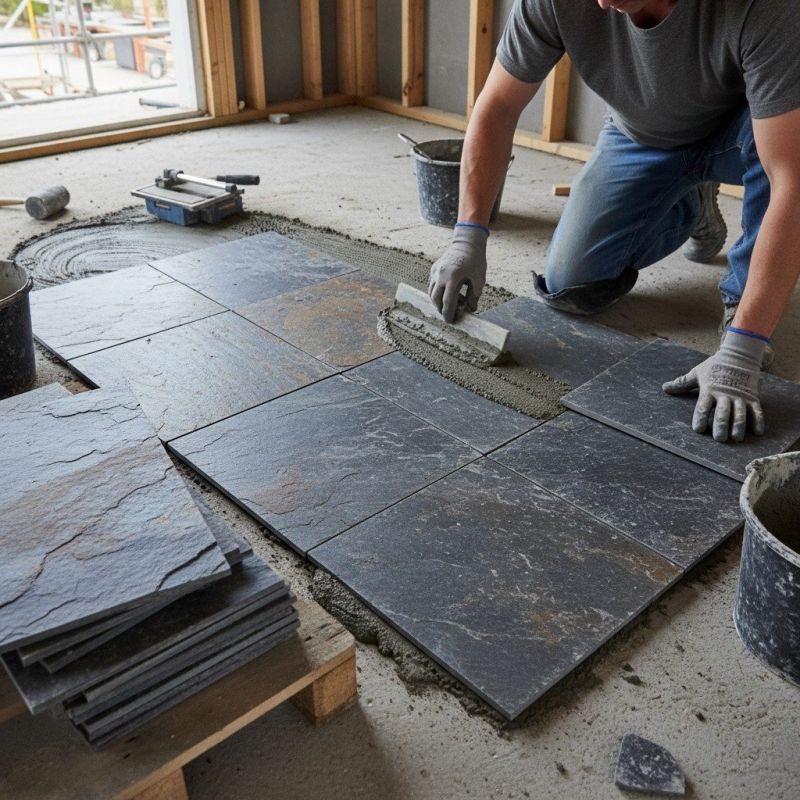 Slate Floor Installation